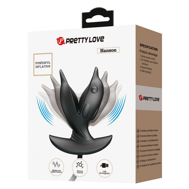 Pretty Love Inflatable &amp; Rechargeable Delfin Anal Plug — Black