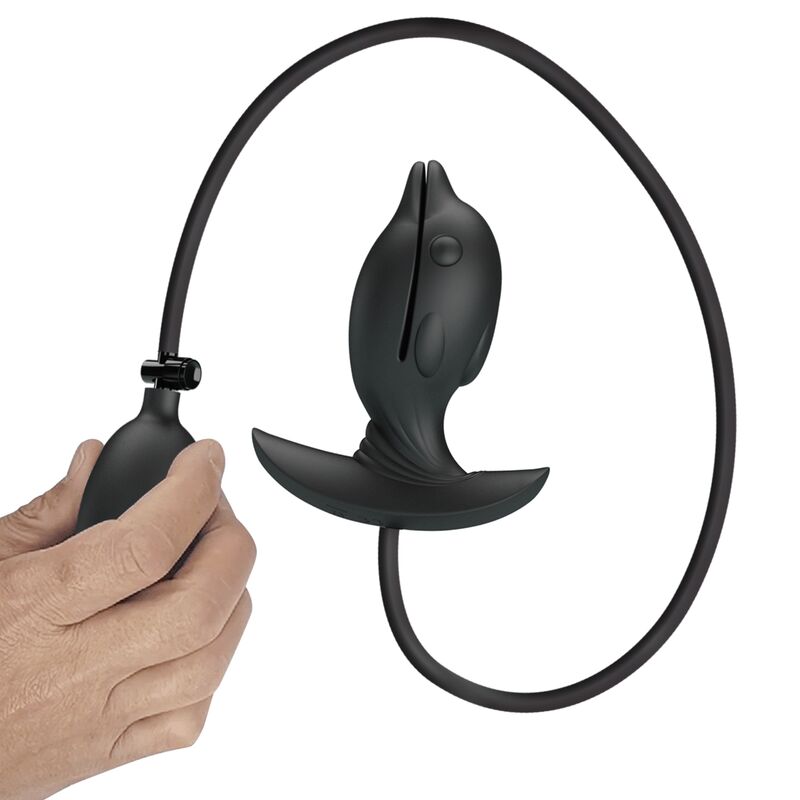 Pretty Love Inflatable &amp; Rechargeable Delfin Anal Plug — Black