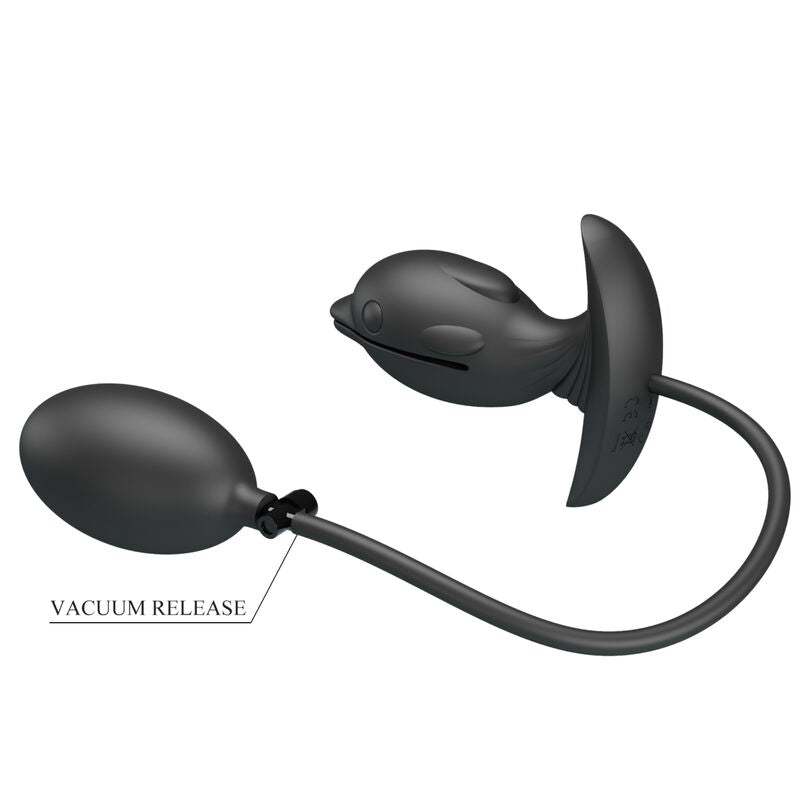 Pretty Love Inflatable &amp; Rechargeable Delfin Anal Plug — Black