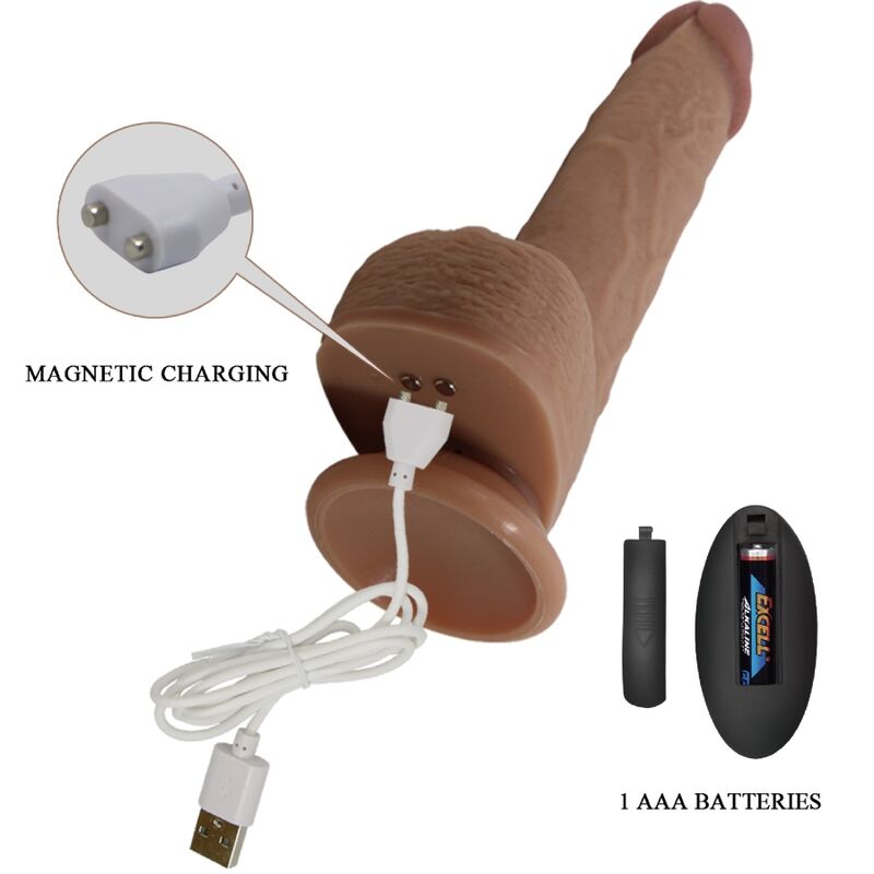 Pretty Love Tommy Realistic Dildo Vibrator — Light Brown/Silicone