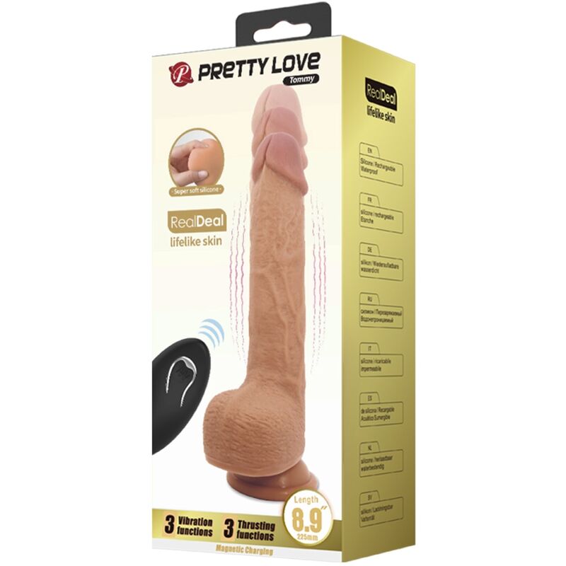 Pretty Love Tommy Realistic Dildo Vibrator — Light Brown/Silicone