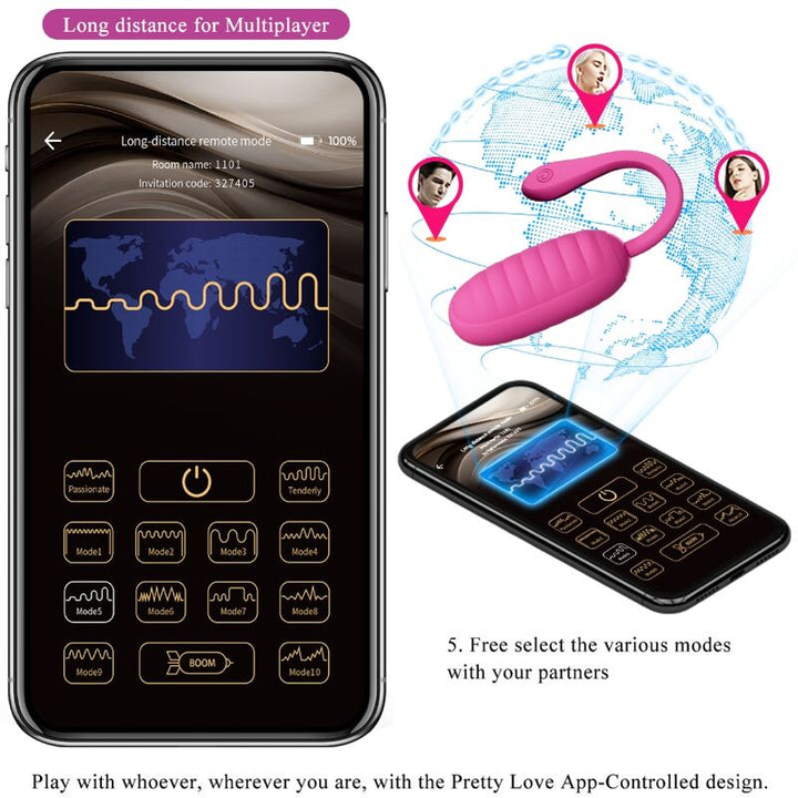 PRETTY LOVE - CATALINA PINK RECHARGEABLE VIBRATING EGG FREE APP