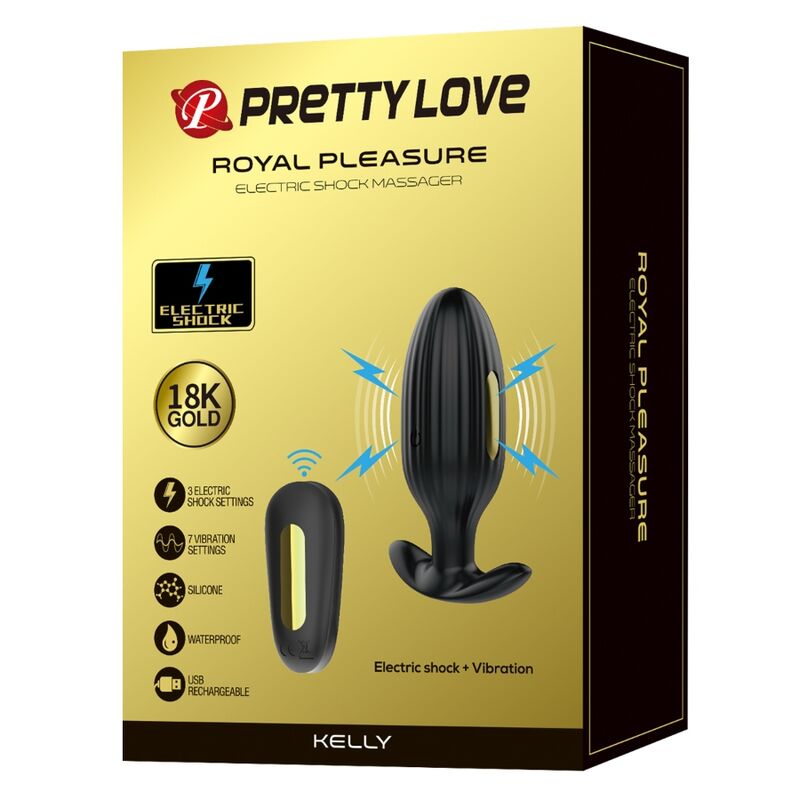 Pretty Love Kelly Plug Anal Rechargeable Vibrator Black — Black