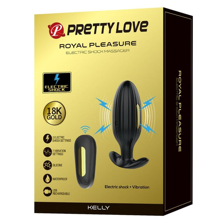 Pretty Love Kelly Plug Anal Rechargeable Vibrator Black — Black