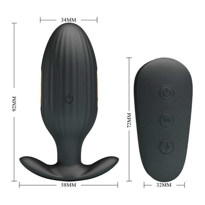 Pretty Love Kelly Plug Anal Rechargeable Vibrator Black — Black