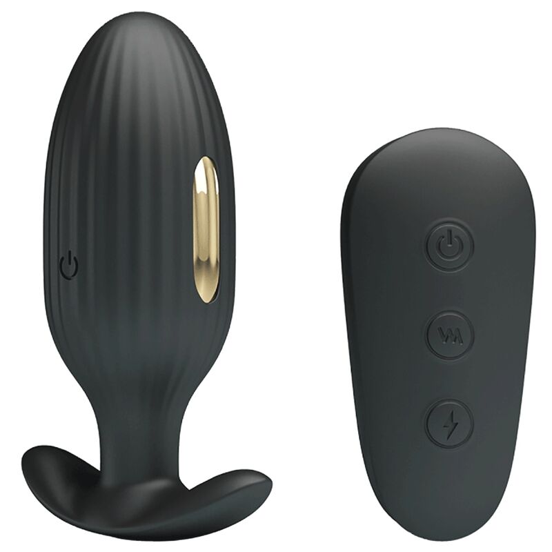Pretty Love Kelly Plug Anal Rechargeable Vibrator Black — Black