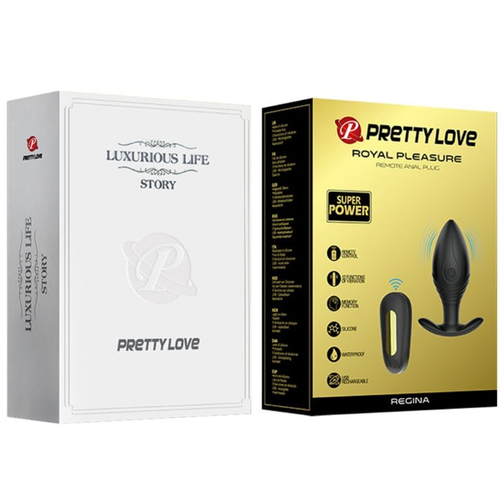 Pretty Love Regina Anal Plug Rechargeable Vibrator Black — Black