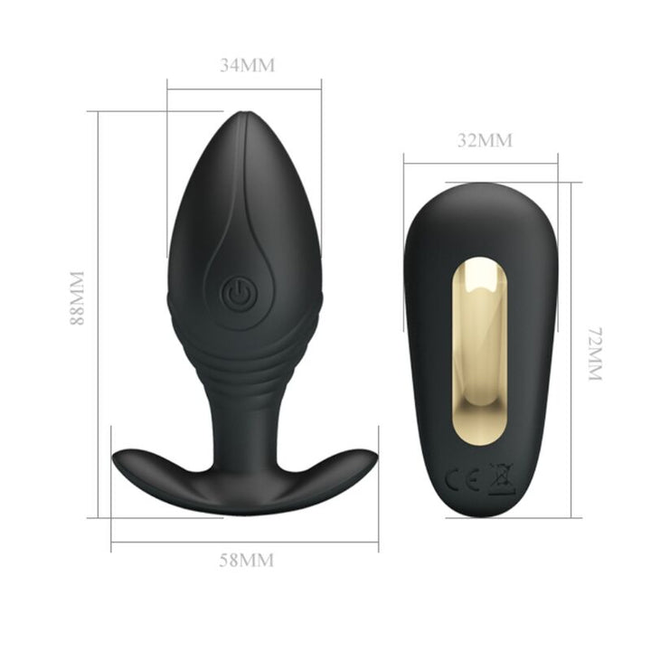 Pretty Love Regina Anal Plug Rechargeable Vibrator Black — Black
