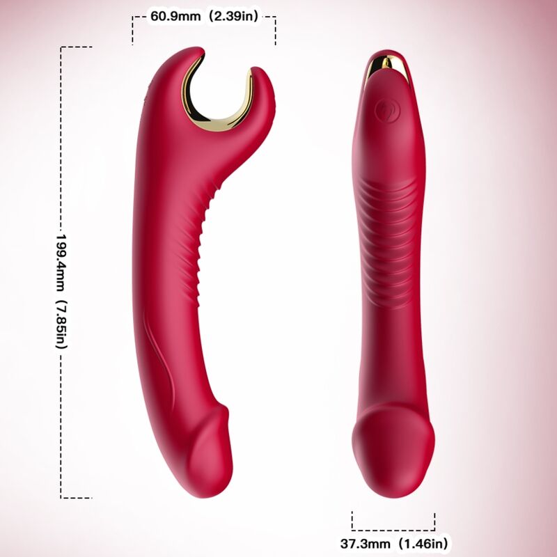 ARMONY - PRINCE DILDO VIBRATOR &amp; ROTATOR RED