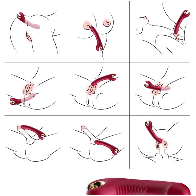 ARMONY - PRINCE DILDO VIBRATOR &amp; ROTATOR RED