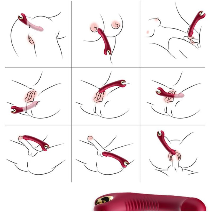 ARMONY - PRINCE DILDO VIBRATOR &amp; ROTATOR RED