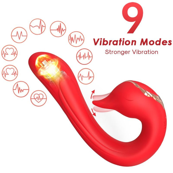 ARMONY - DELFIN VIBRATOR MULTIPOSITION &amp; HEAT EFFECT RED