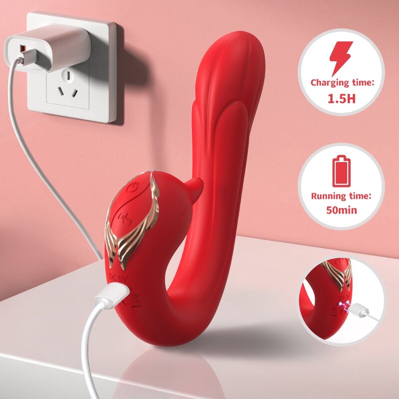 ARMONY - DELFIN VIBRATOR MULTIPOSITION &amp; HEAT EFFECT RED