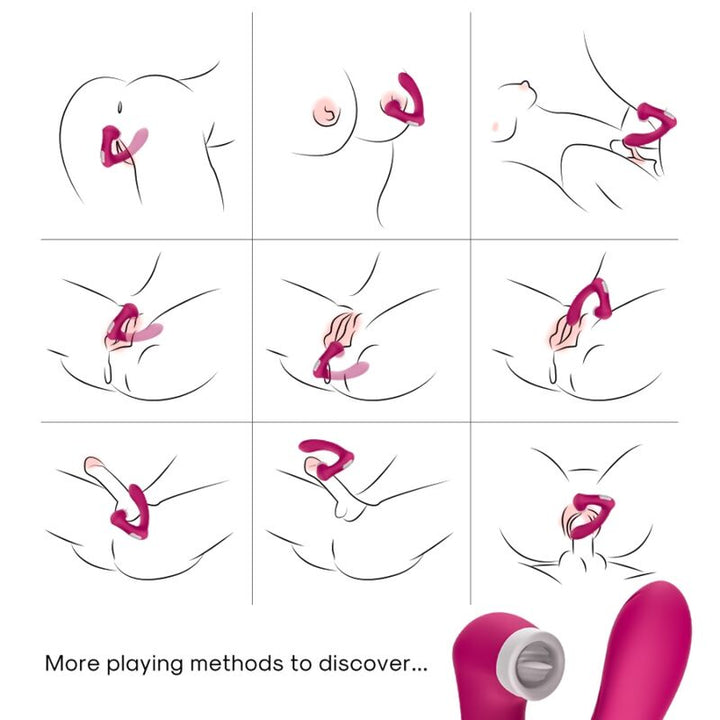 ARMONY - SECRETKISS LICKING VIBRATING CLIT &amp; VIBRATOR CURVED FUCHSIA