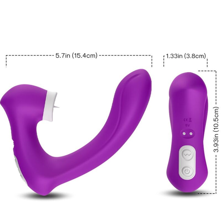 ARMONY - SECRETKISS LICKING VIBRATING CLIT &amp; VIBRATOR CURVED PURPLE