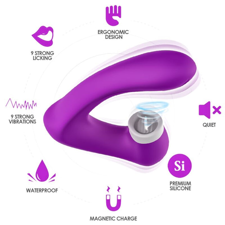 ARMONY - SECRETKISS LICKING VIBRATING CLIT &amp; VIBRATOR CURVED PURPLE
