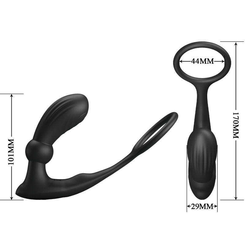 Pretty Love Warren - Black Anal Ring &amp; Vibrator