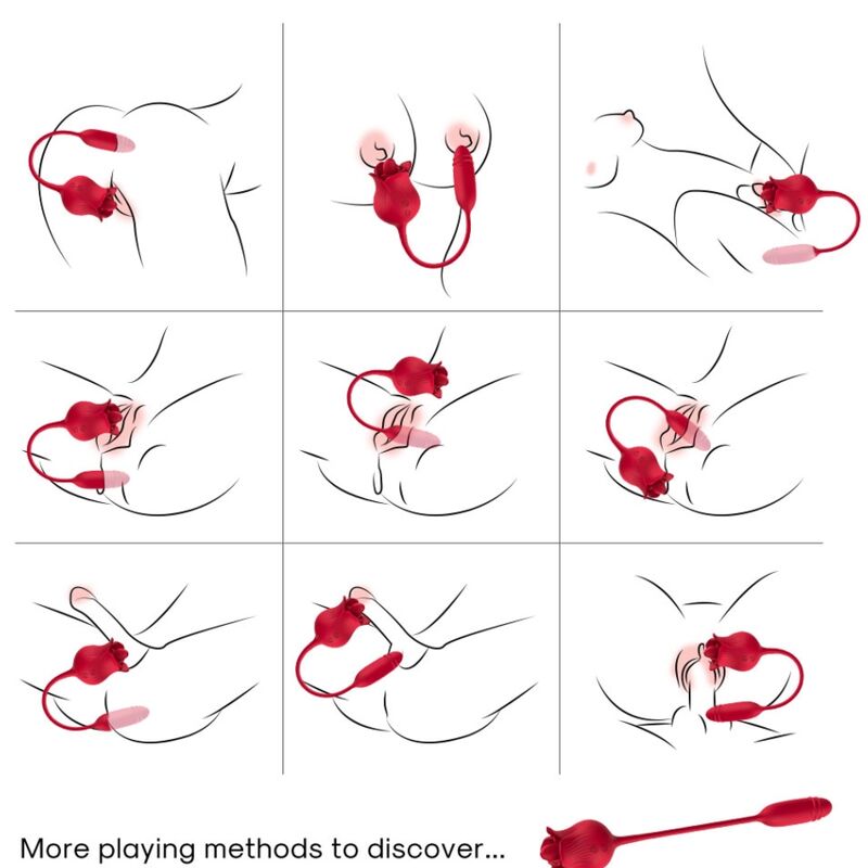 ARMONY - ROSELIP LICKING VIBRATING CLIT &amp; VIBRATOR RED