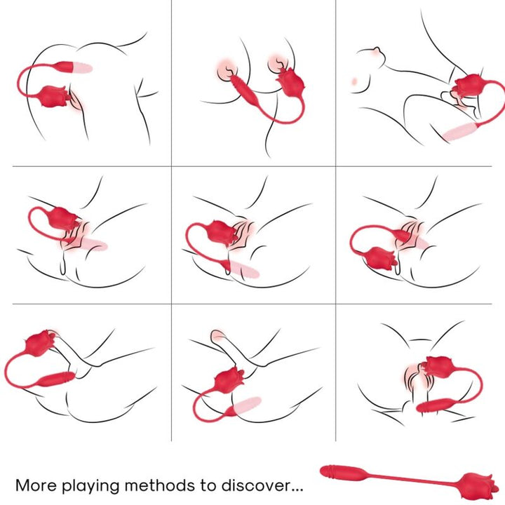 ARMONY - 3-IN-1 PINK, STIMULATOR, SUCTION AND UP&amp;DOWN WITH RED TAIL