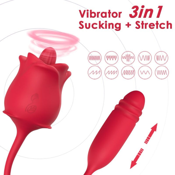 ARMONY - 3-IN-1 PINK, STIMULATOR, SUCTION AND UP&amp;DOWN WITH RED TAIL