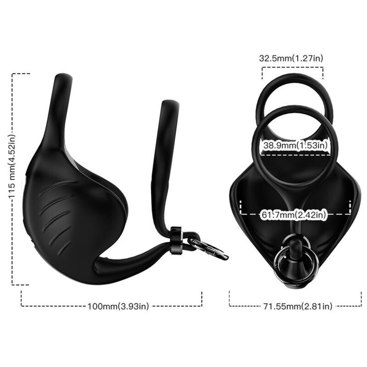 Armony Manta Scrotum - Vibrator Ring Remote Control Black