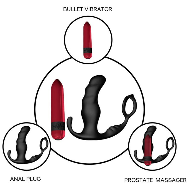 Armony Knight Vibrator Anal Prostate Ring — Black