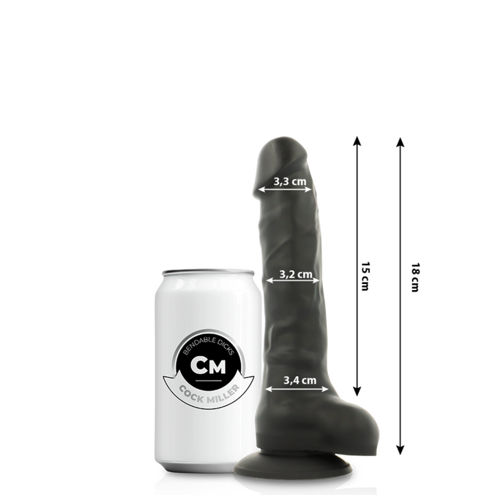 Cock Miller Dildo Realistic Silicone Density Articulable — Black · Silicone