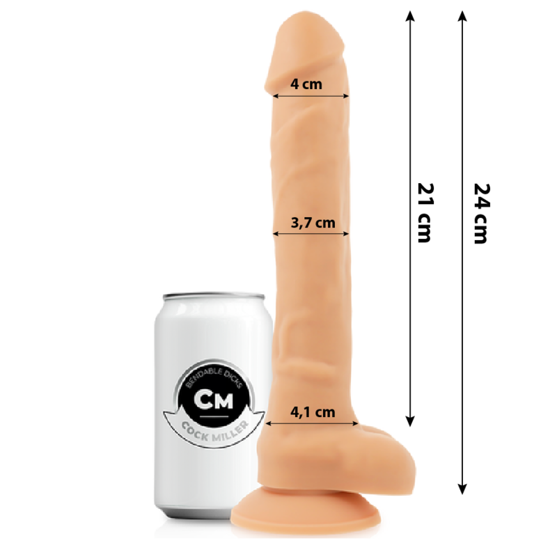Cock Miller Silicone Density Articulable Cocksil 24 CM — Skin · Silicone
