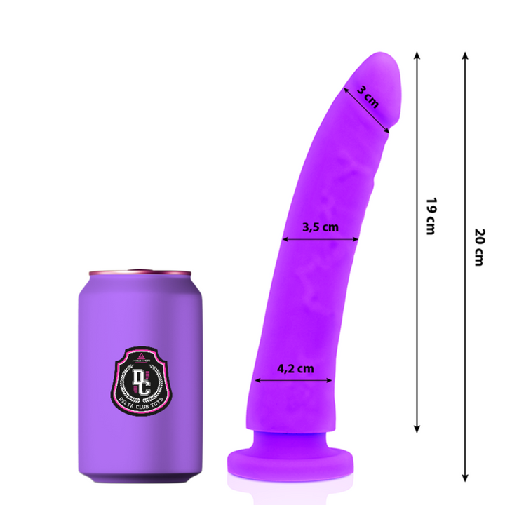 Delta Club Toys Lilac Dildo Medical Silicone 20 CM — Purple Silicone