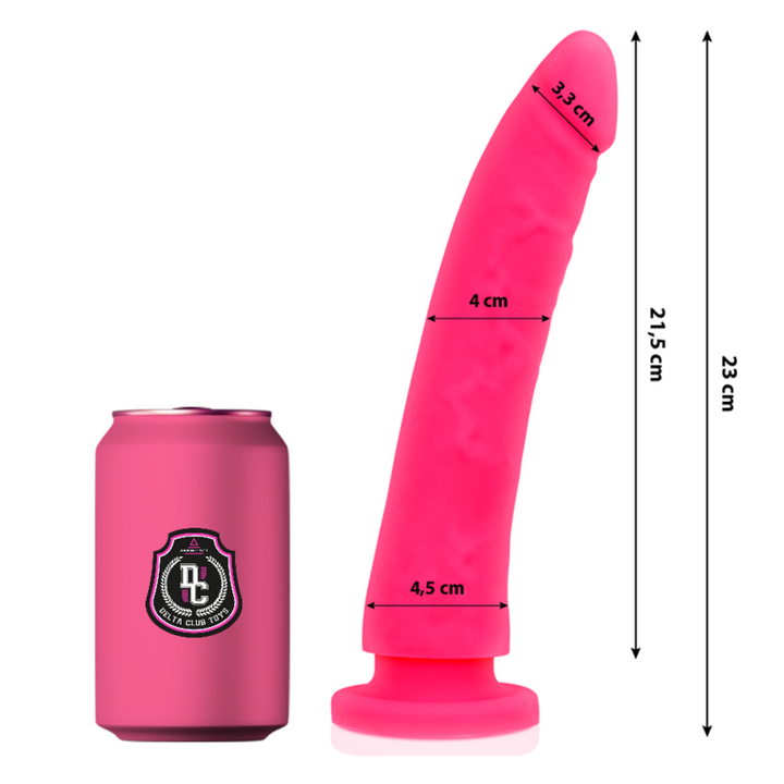 Delta Club Toys Pink Dildo Medical Silicone 23 CM — Pink Silicone