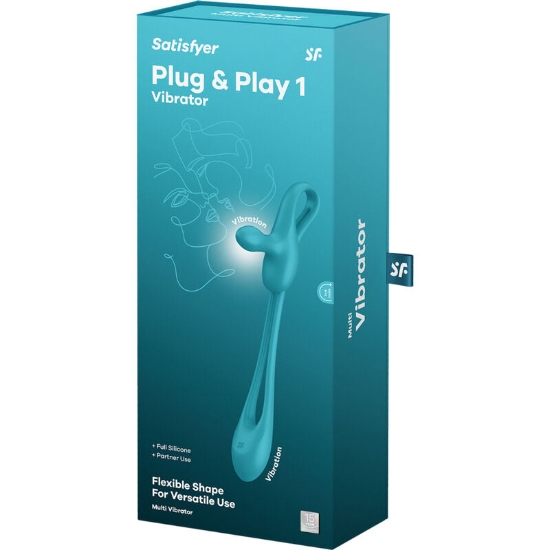 Satisfyer Plug - &amp; Play 1 Flexible Multivibrator — Blue silicone