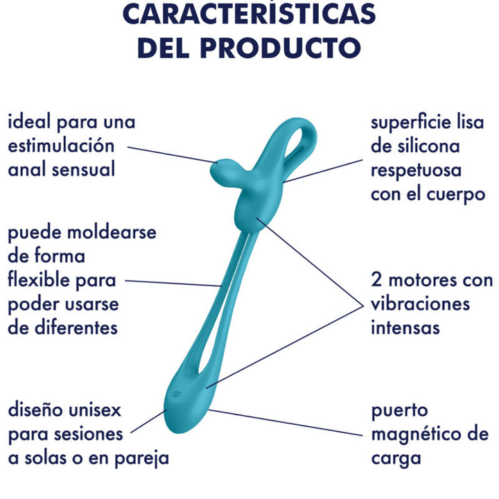 Satisfyer Plug - &amp; Play 1 Flexible Multivibrator — Blue silicone
