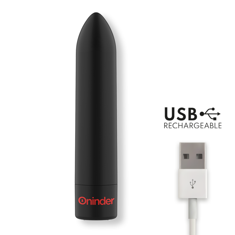 Oninder - Berlin Bullet Vibrator Black 9 Modes 8.5 X 2 CM Free
