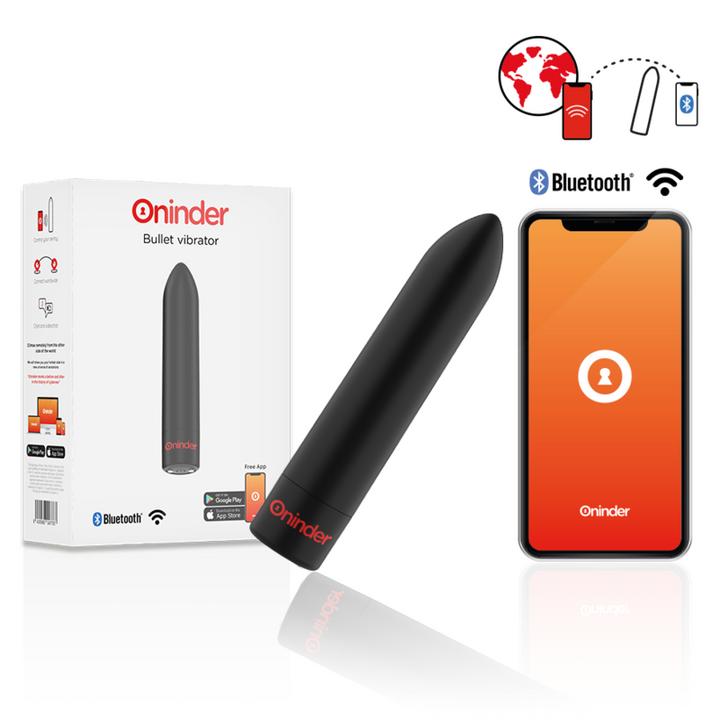 Oninder - Berlin Bullet Vibrator Black 9 Modes 8.5 X 2 CM Free