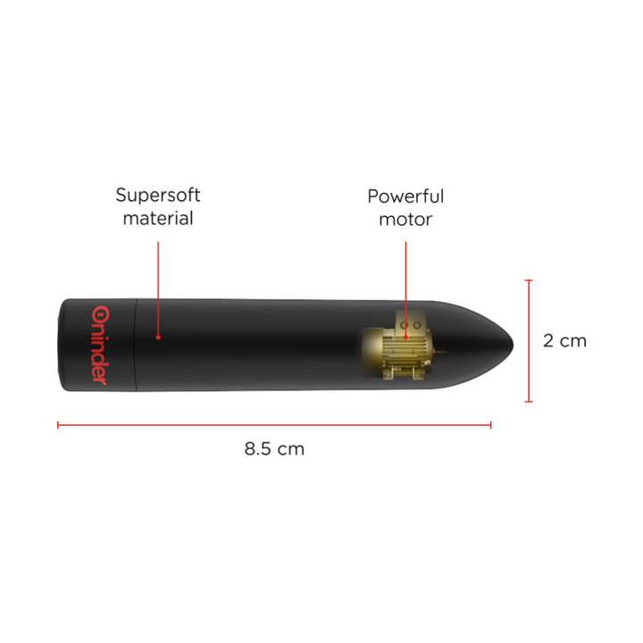 Oninder - Berlin Bullet Vibrator Black 9 Modes 8.5 X 2 CM Free