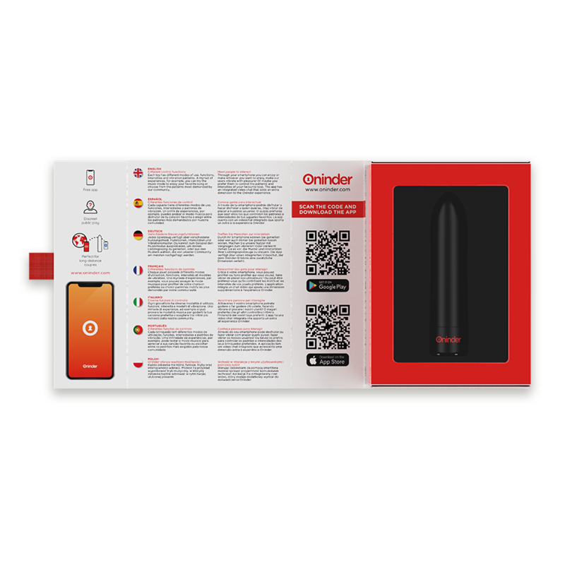 Oninder - Berlin Bullet Vibrator Black 9 Modes 8.5 X 2 CM Free