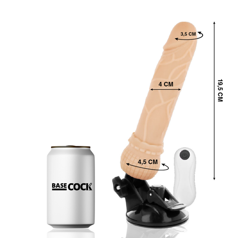 Basecock - Realistic Vibrator Remote Control Flesh 19.5 CM -O
