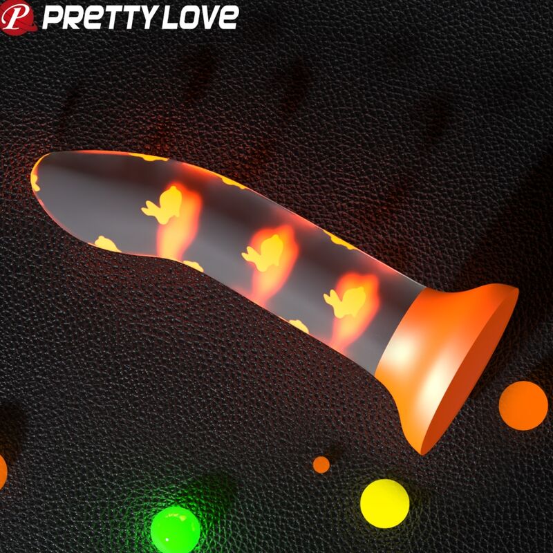 Pretty Love Magical Nightfall Dildo — Luminous Orange/Silicone