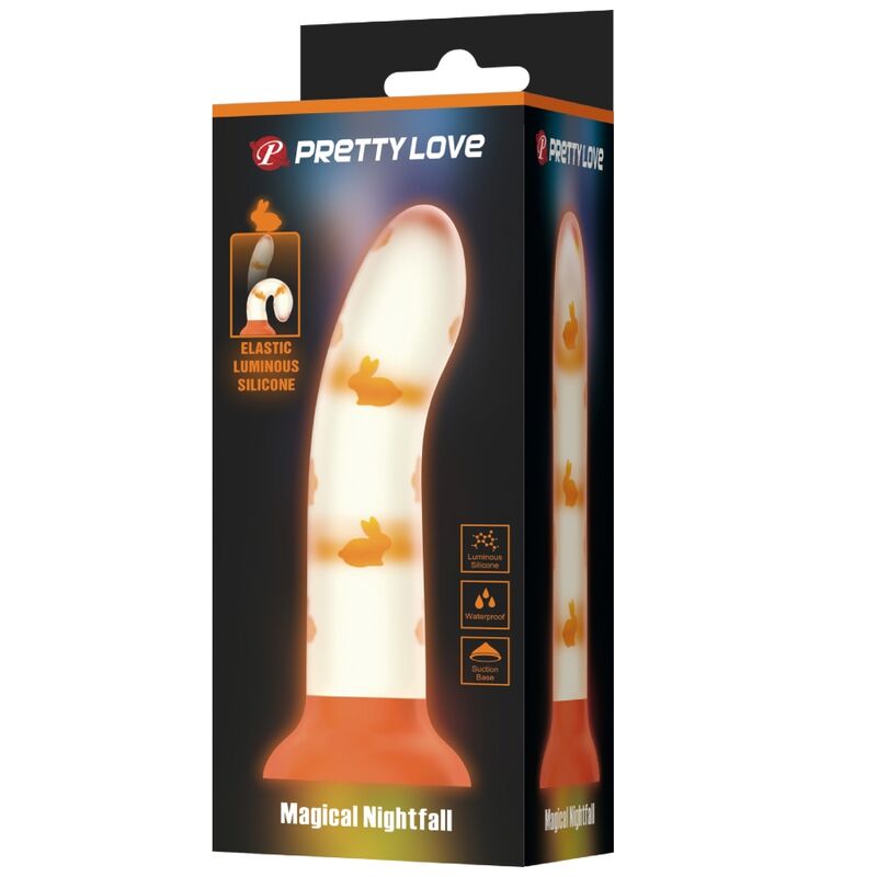 Pretty Love Magical Nightfall Dildo — Luminous Orange/Silicone