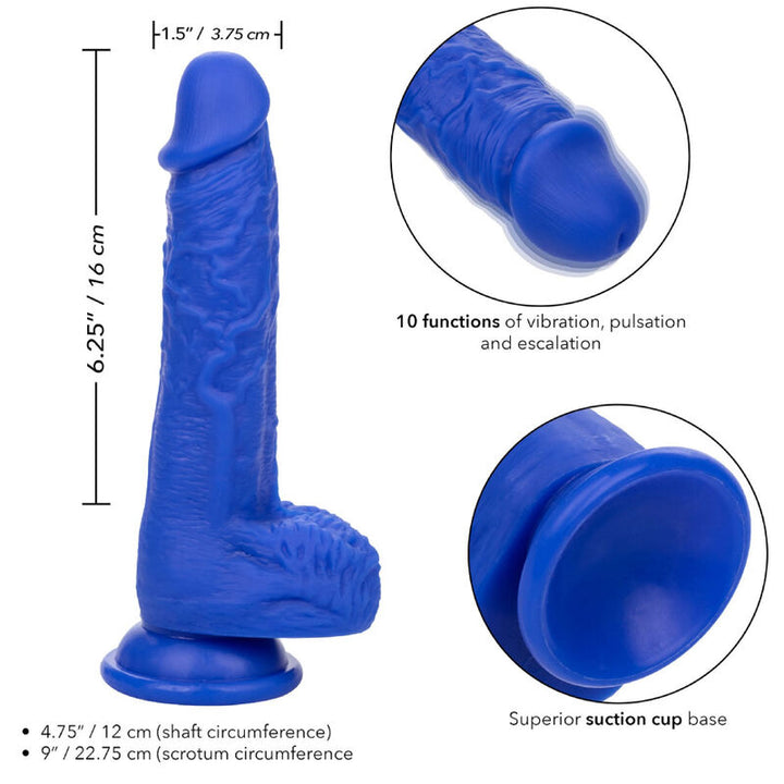 Calexotics Admiral Sailor Realistic Dildo Vibrator Blue — Blue, Silicone
