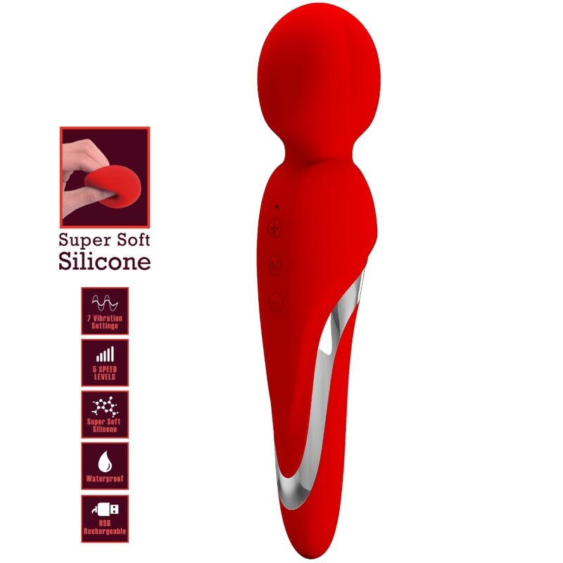 Pretty Love Walter - Vibrator Wand Red