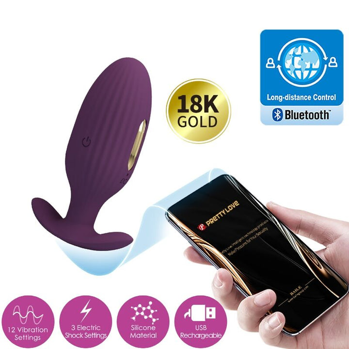 Pretty Love Jefferson App Controlled Anal Plug Purple — Purple