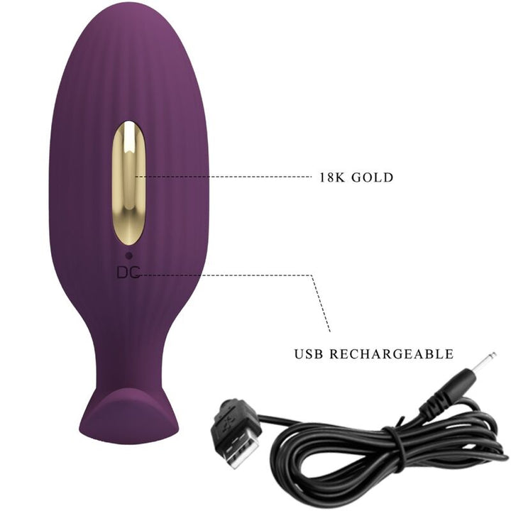 Pretty Love Jefferson App Controlled Anal Plug Purple — Purple