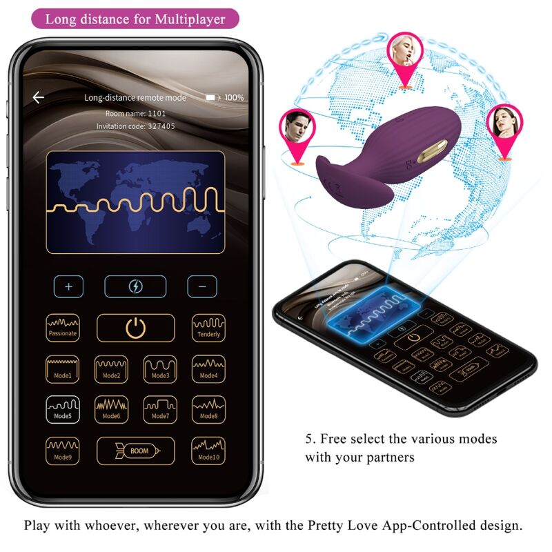 Pretty Love Jefferson App Controlled Anal Plug Purple — Purple