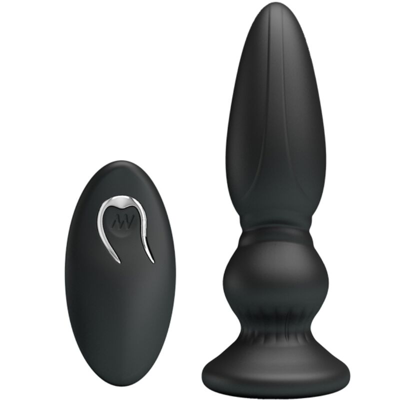 Mr Play Powerful Vibrator Remote Control Anal Plug — black