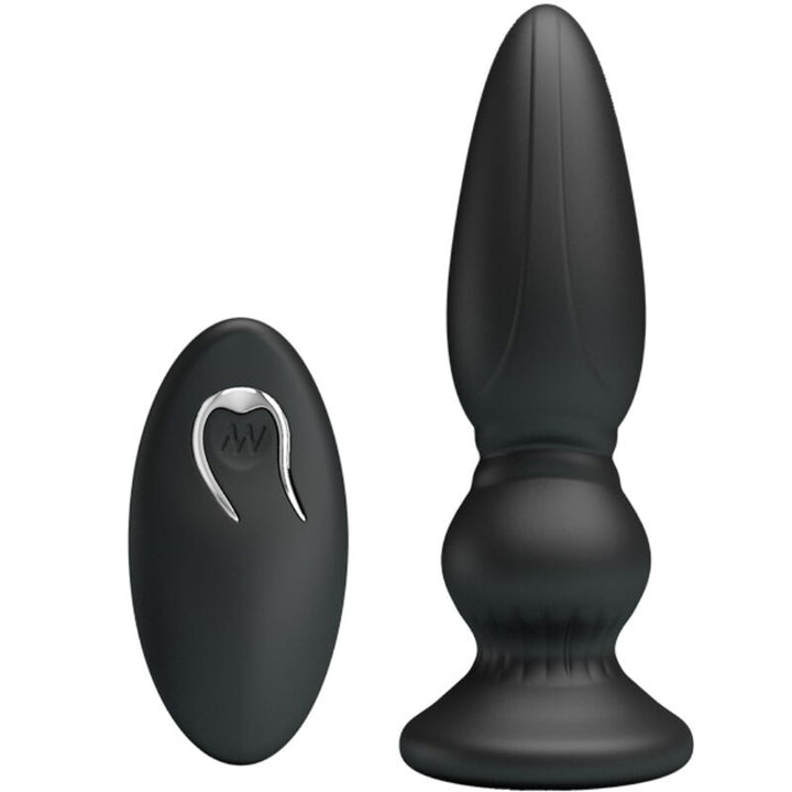 Mr Play Powerful Vibrator Remote Control Anal Plug — black