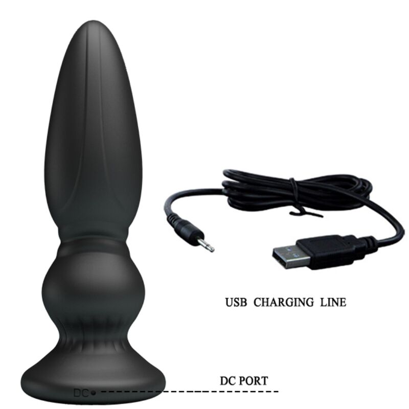 Mr Play Powerful Vibrator Remote Control Anal Plug — black