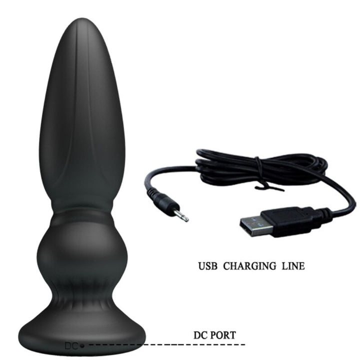 Mr Play Powerful Vibrator Remote Control Anal Plug — black