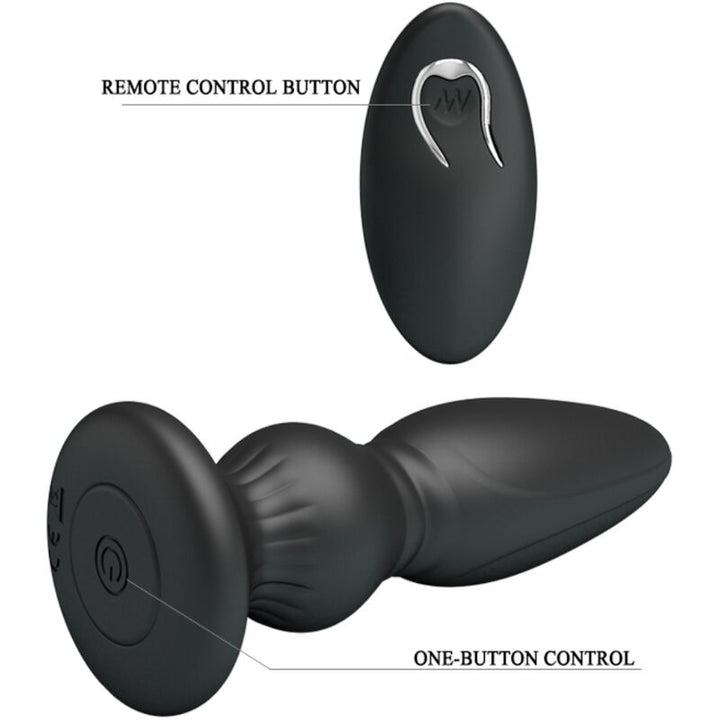 Mr Play Powerful Vibrator Remote Control Anal Plug — black