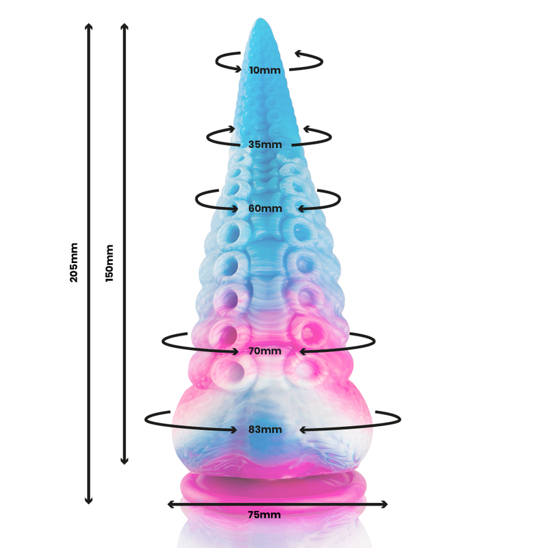 Phorcys Blue Tentacle Dildo Big Size — Blue silicone